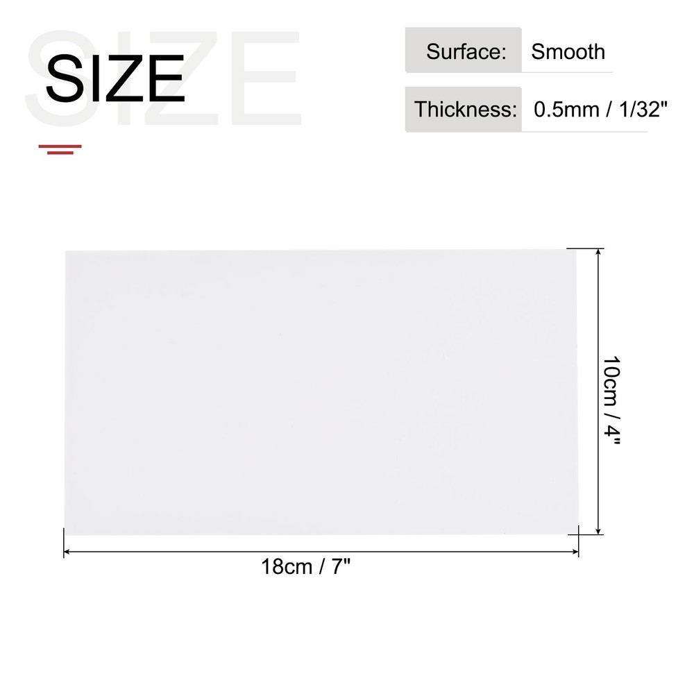 ABS Plastic Sheet 7 x 4 x 0.02" ABS Styrene Sheets White 3 Pcs