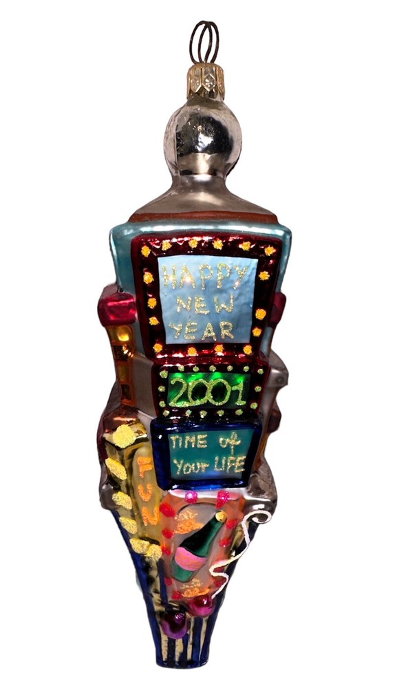 Christopher Radko Countdown 2001 Glass New Years Ornament Dated