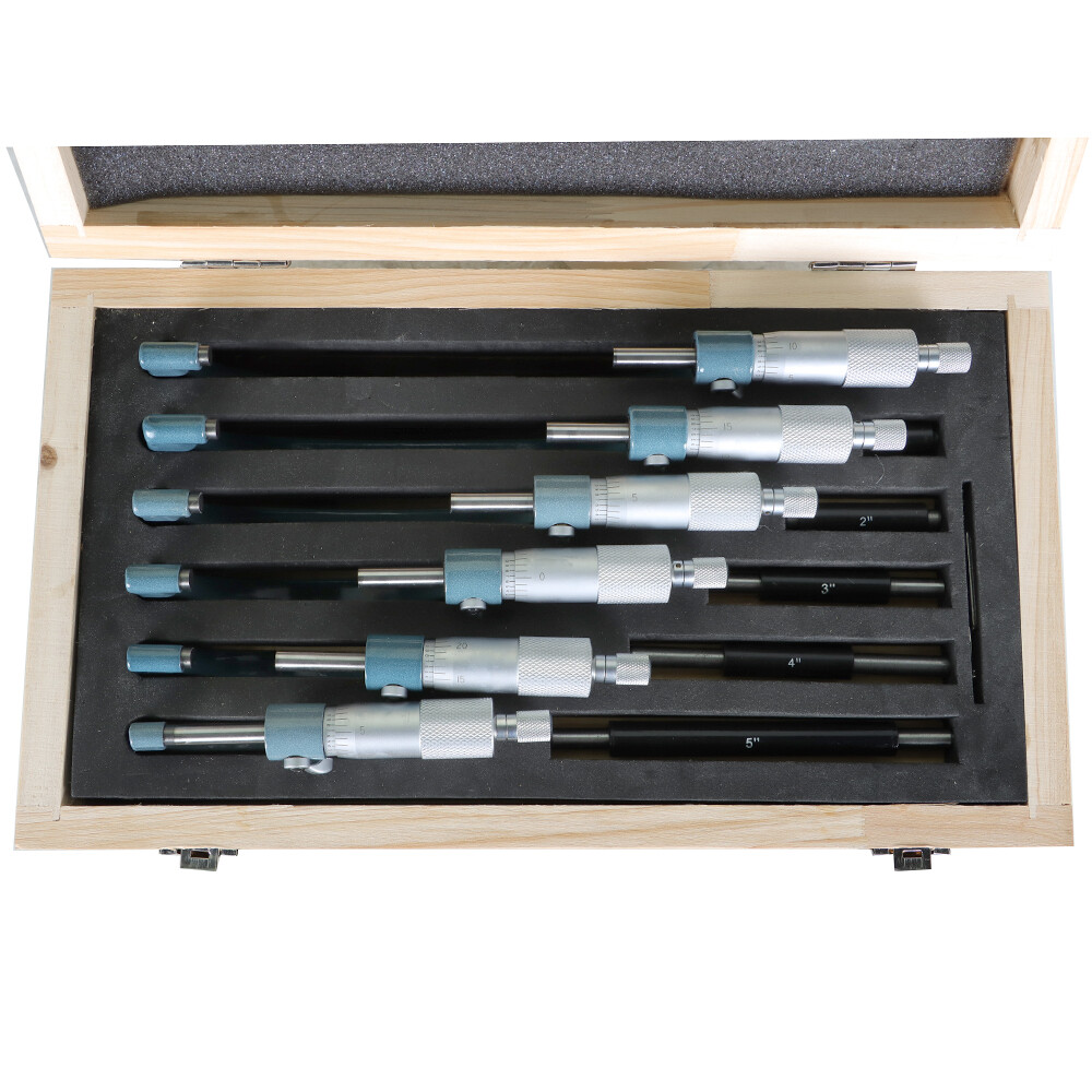 6Pcs Set 0.0001" Precision Outside Micrometer 0-6" Carbide Standards Set