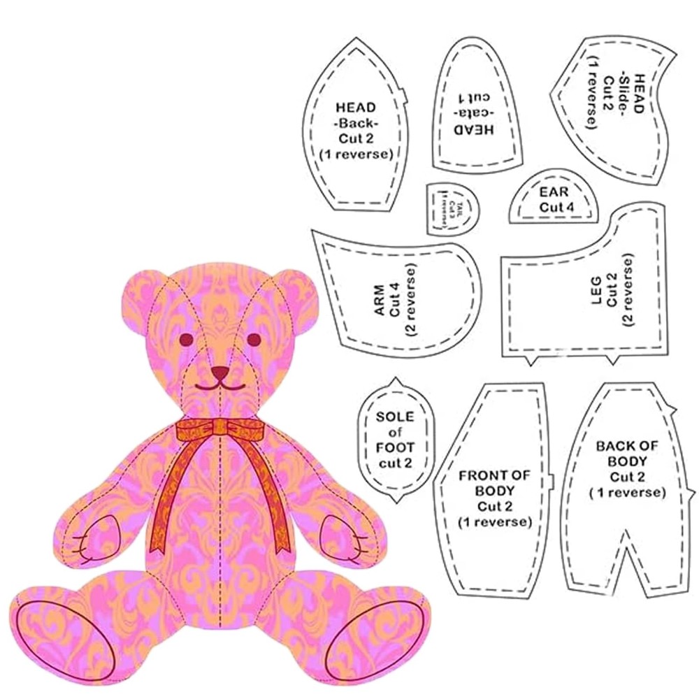 Memory Bear Template Ruler Set With Small, Medium, Large, A-12inch