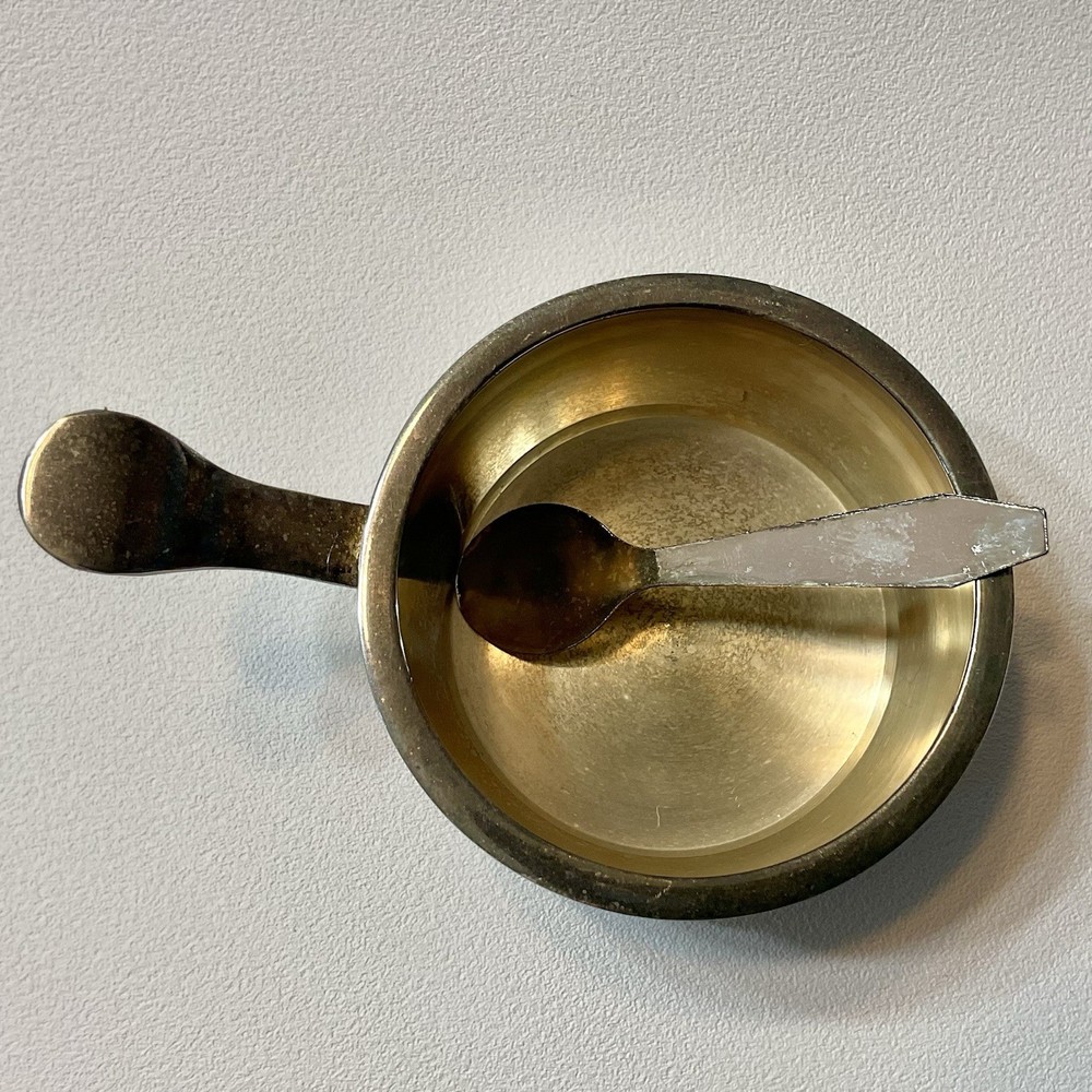 Silver Plated Sugar Bowl with Handle And Spoon Vintage Kitchen Ware Home Décor