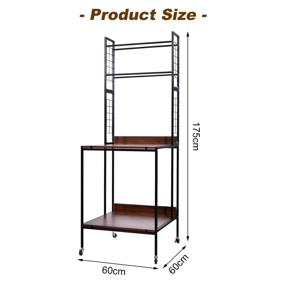 Heavy Duty Mobile 3D Printer Stand w/ Double Layer Filament Storage Rack+Wheels