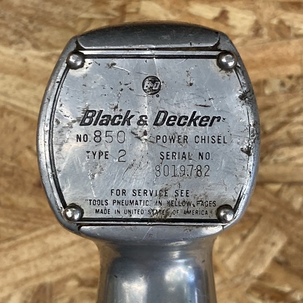 Vintage Black & Decker Pneumatic Power Chisel Silver Metal Unknown Condition