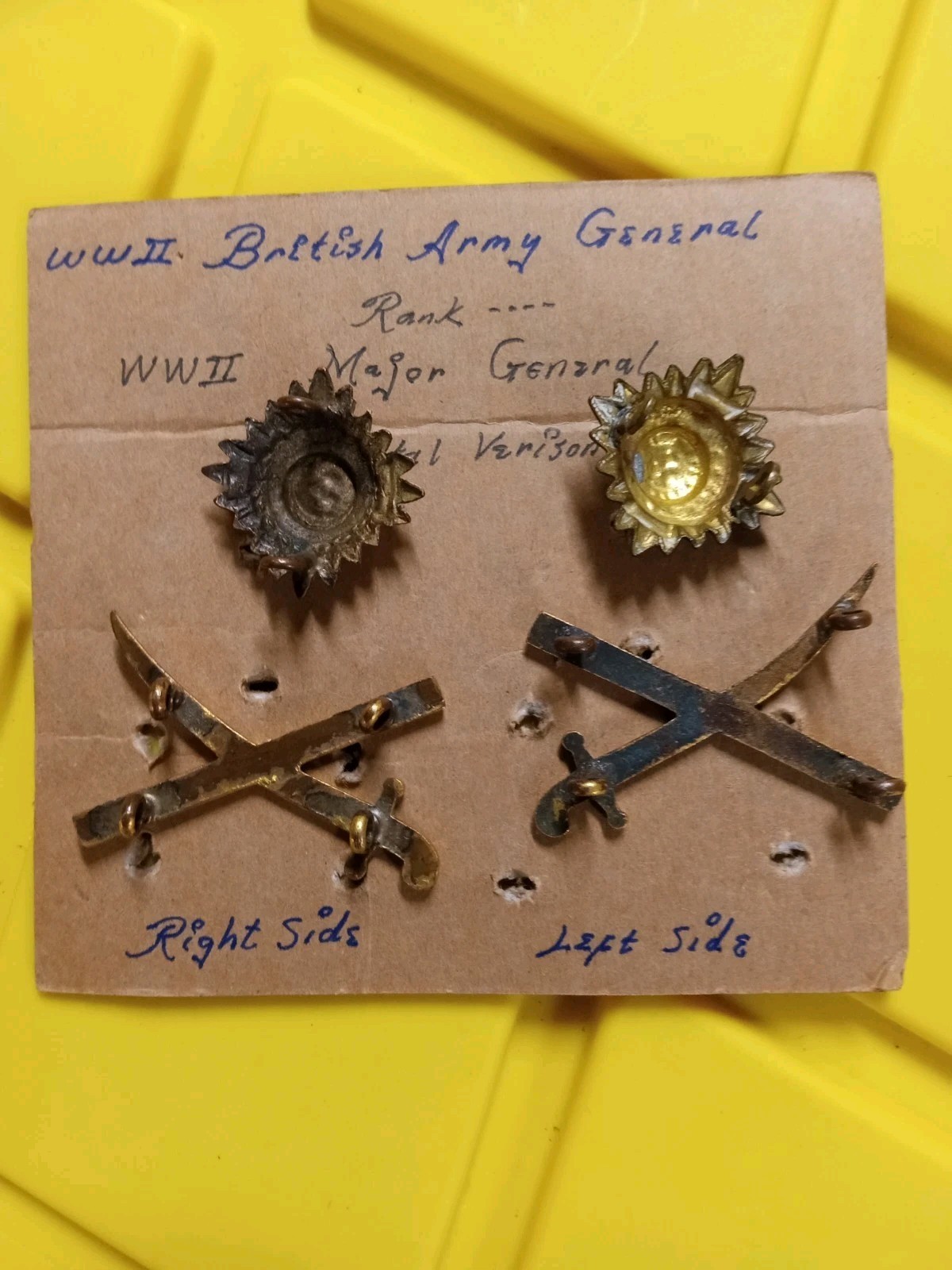 WW1 WW2 British Canadian Generals Cross Sword and Baton Shoulder Rank Insigni...