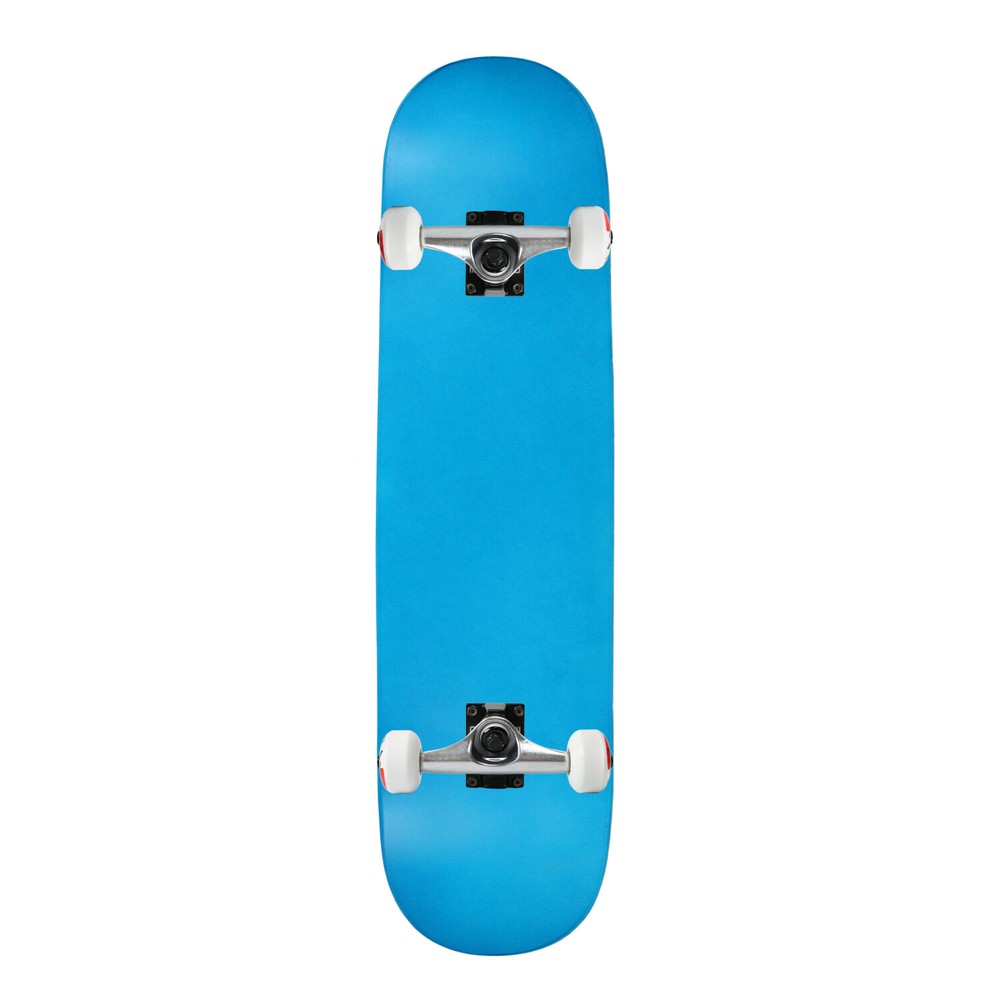 Moose Complete Skateboard Neon Blue 8.25" Silver/White Assembled
