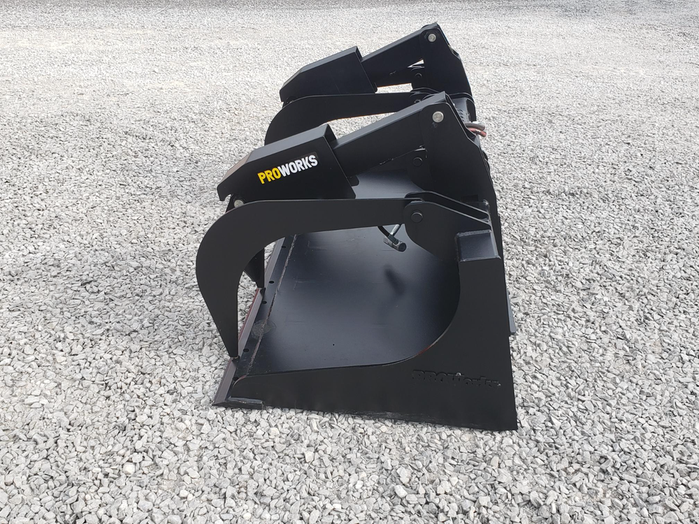 84″ Severe Duty Solid Bottom Bucket Grapple Fits Skid Steer Quick Attach Loader