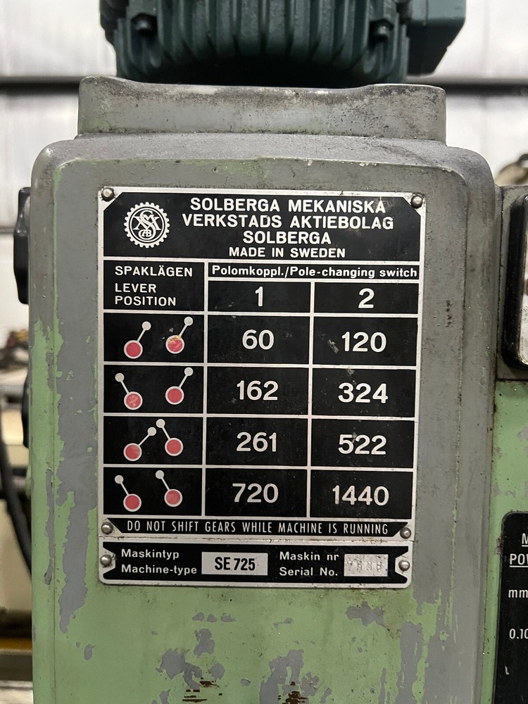 SOLBERGA 4 HEAD DRILL PRESS, MODELS SE725, 16" X 64" TABLE