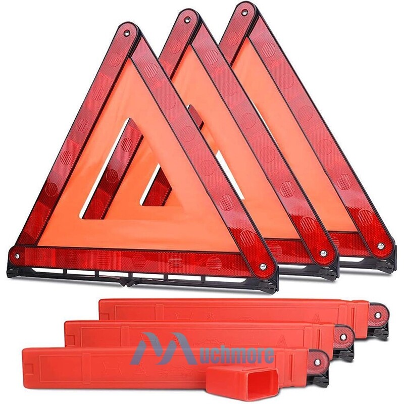 3PCS Foldable Emergency Warning Triangles Reflective Roadside Hazard Safety Sign