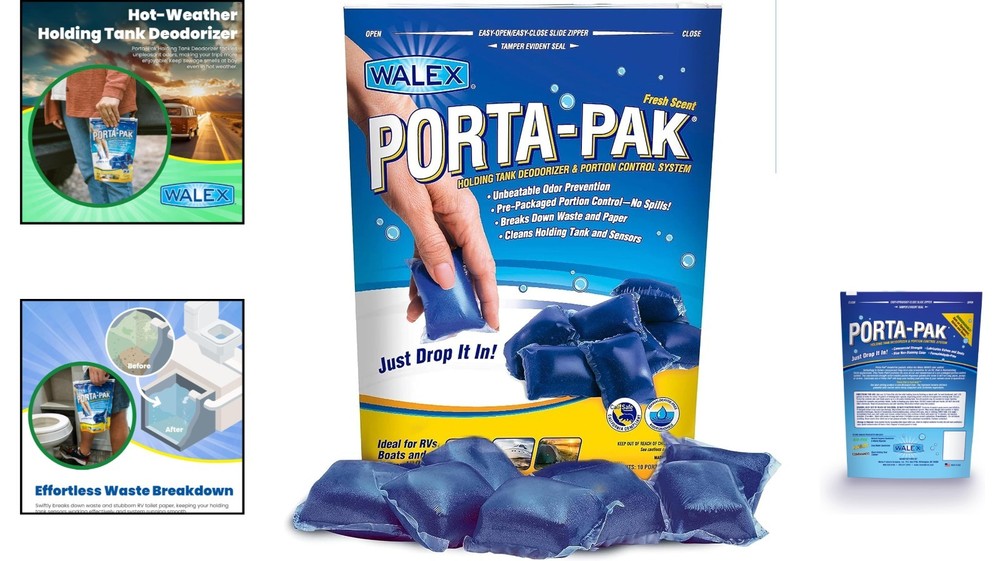 Porta-Pak 10-Pack RV Deodorizer Drop-Ins - Fresh Scent, Odor Control Solution
