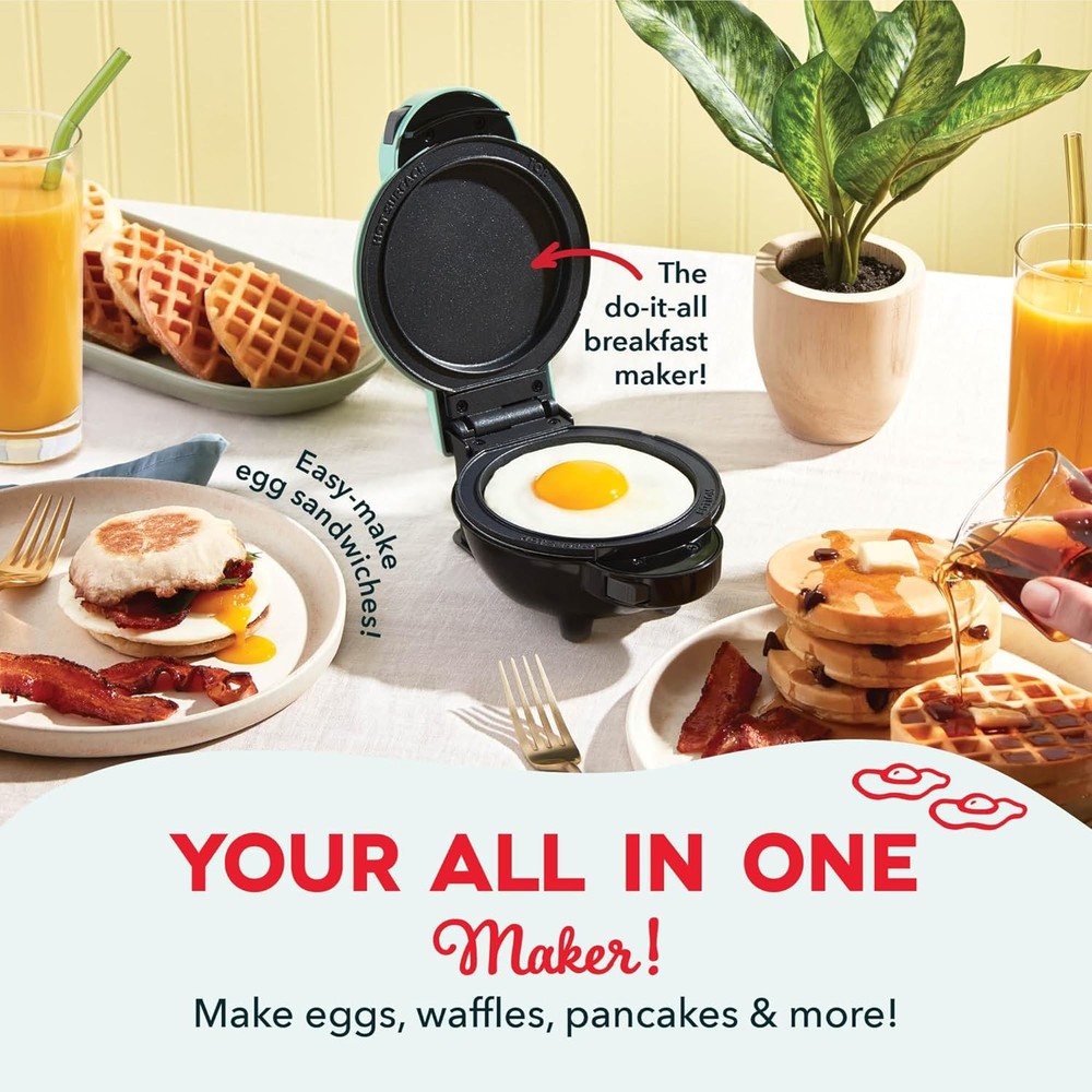MultiMaker® Mini System Compact Waffle Maker Family Breakfasts Removable Griddle