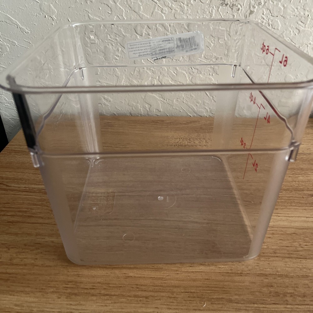 Square Food Container 6-Quart Polycarbonate Clear NSF (only container) NEW