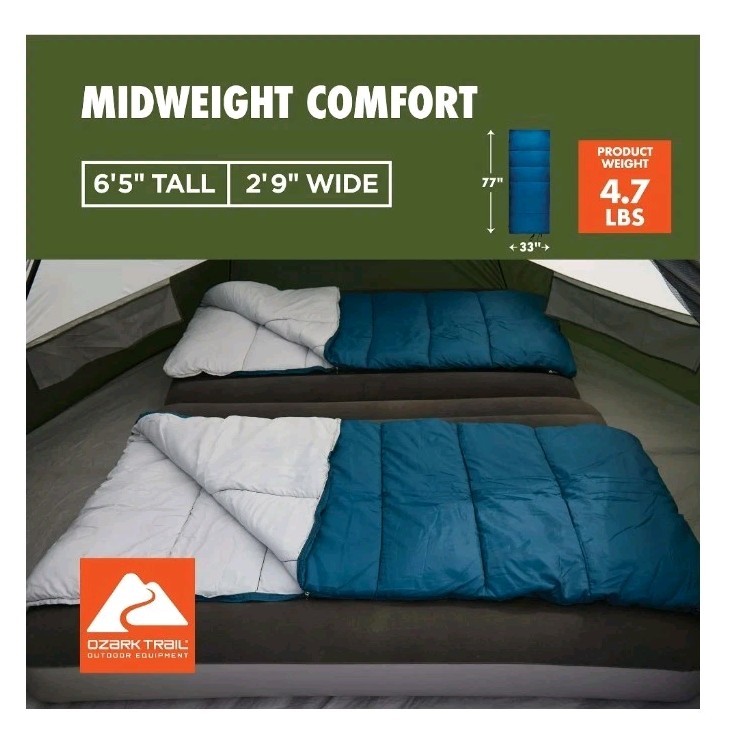 Ozark Trail 35 F Cool Weather Rectangular Sleeping Bag
