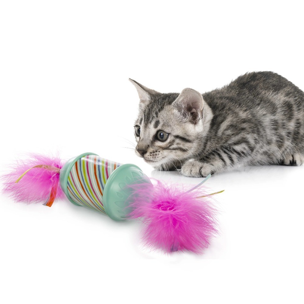 Roll 'N Return Motion Activated Interactive Candy Cat Toy with Mysterious Moving