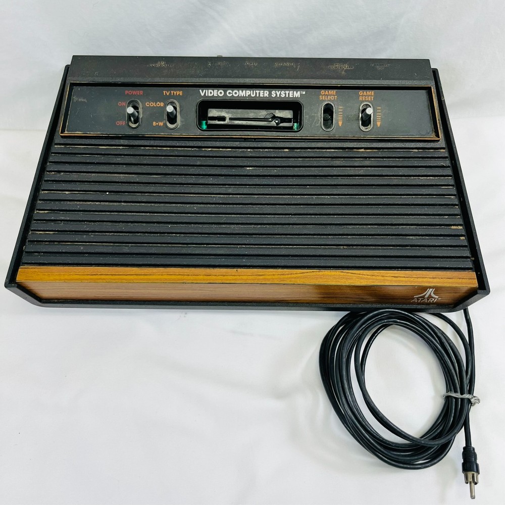 Atari 2600 Console Bundle w/ Mixed Joysticks, Cables VTG Retro Gaming UNTESTED