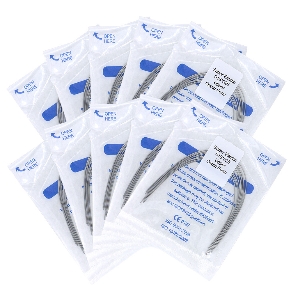100pcs Dental UPPER orthodontic super elastic niti rectangular arch wire 018x025