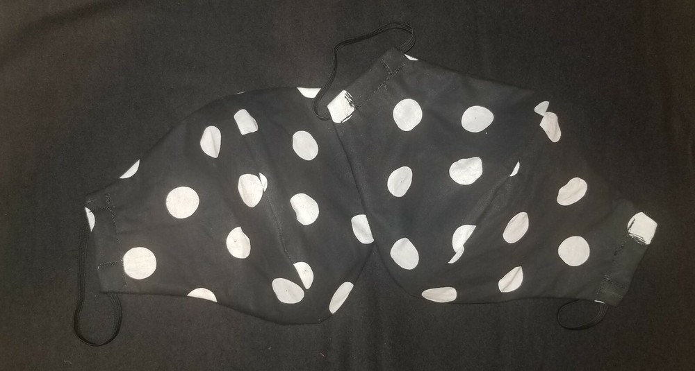 2 Pack Black and White Polka Dot Face Mask