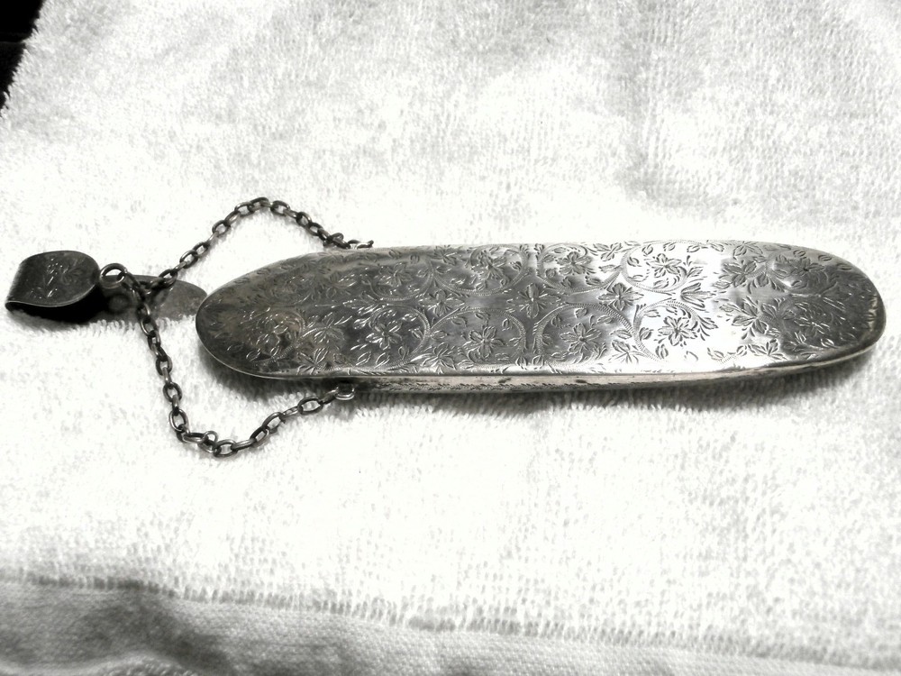 STERLING SILVER CHATELAINE GLASSES CASE 1891!! HILLIARD & THOMASON-BIRMINGHAM!