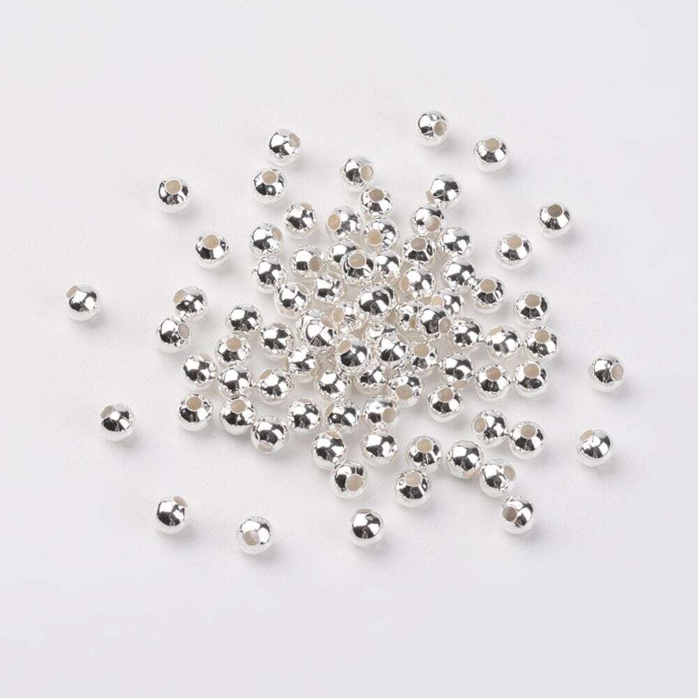 3MM/4MM/5MM Silver Round Iron Spacer Beads