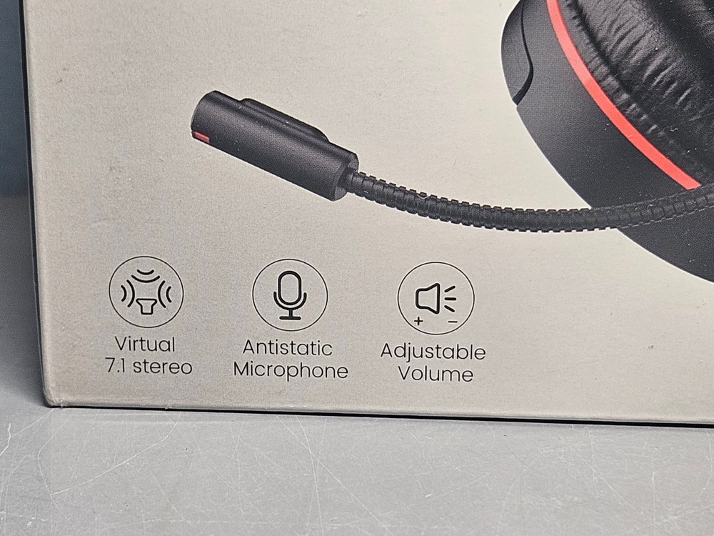 Ankbit EG03 USB Wired Gaming Headset with Microphone - Black - New & Sealed!