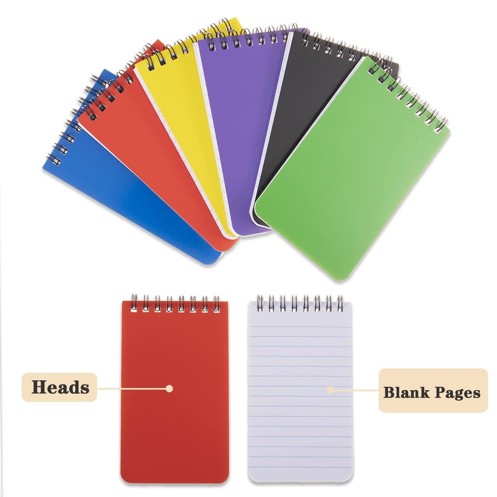 6pack Pocket Notebook Small Notepad Pocket Notepad Small Spiral Notebooks 3X5...