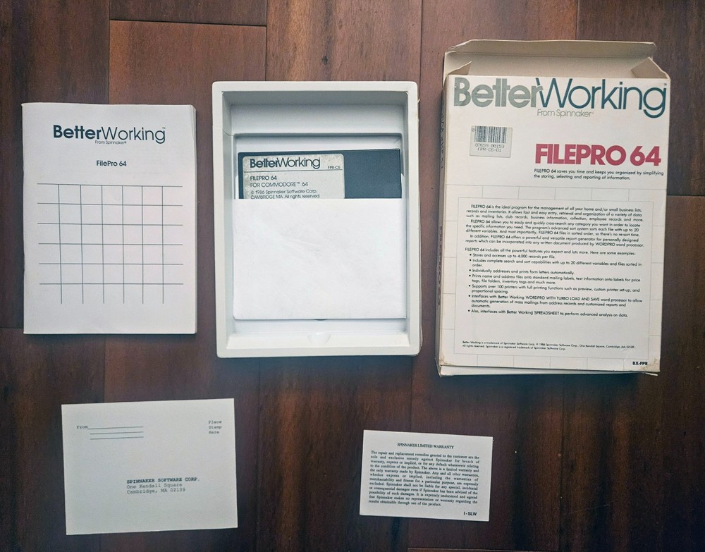 Better Working Spreadsheet Software by Spinnaker Commodore 64/128, Untested