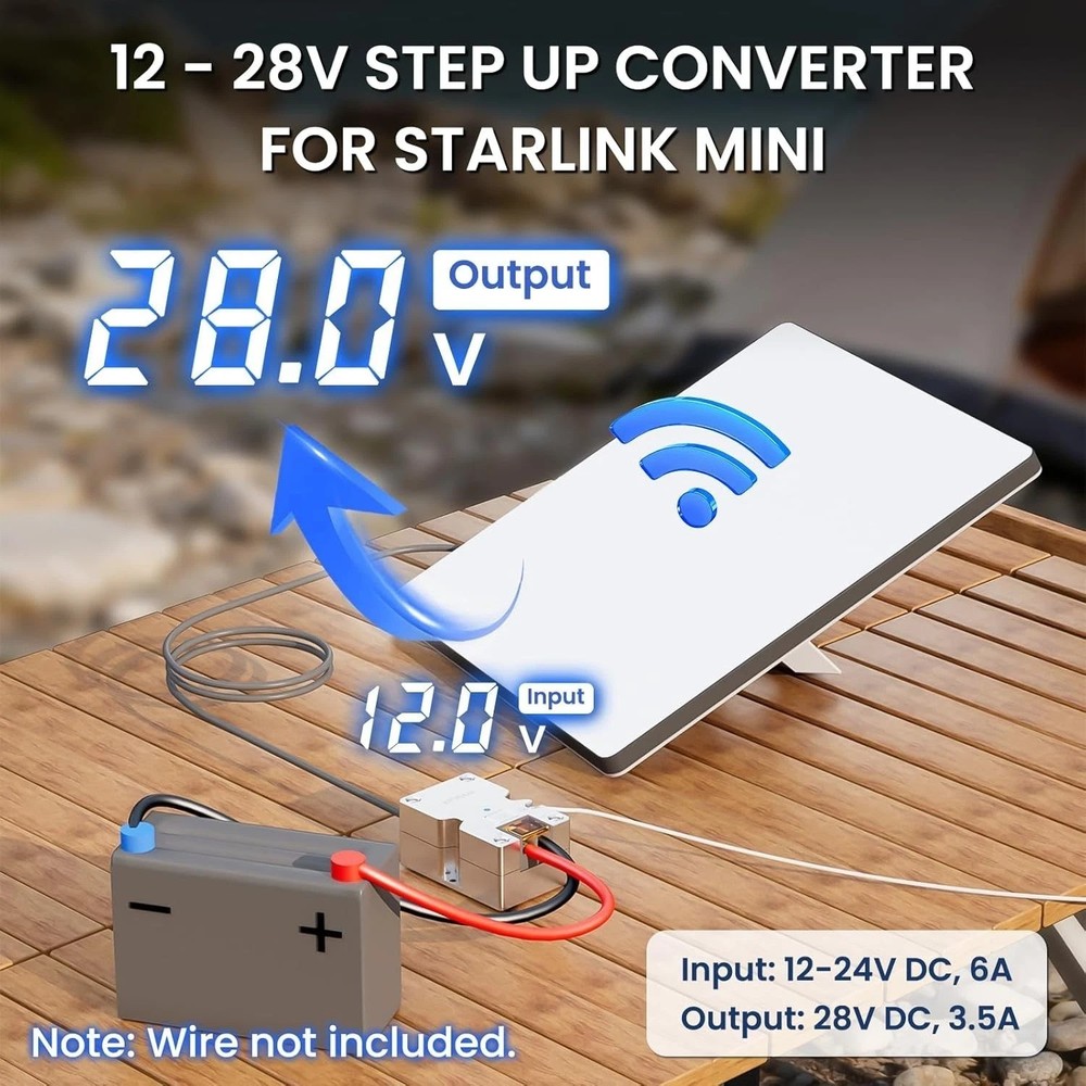 Starlink Mini 12V Boost Adapter with Safety Features