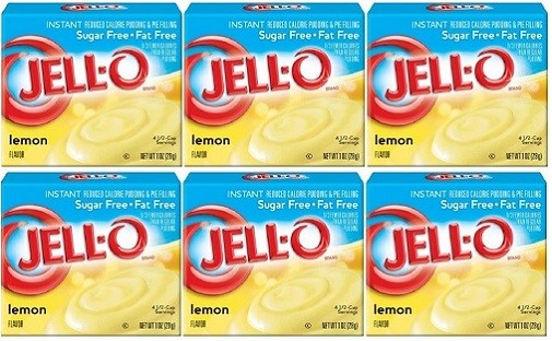 Jello Sugar Free Lemon Instant Pudding & Pie Filling Mix 6 Pack
