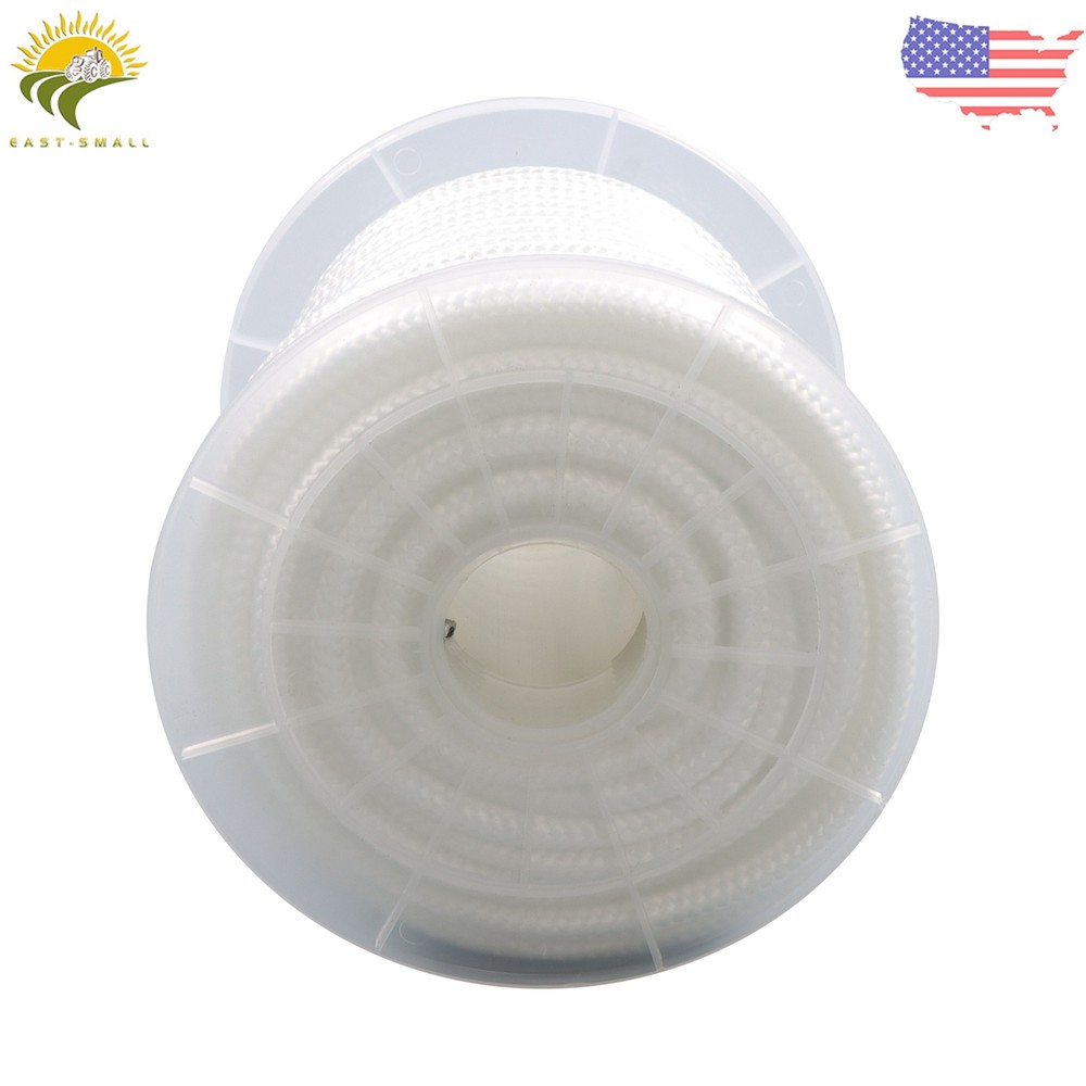 5/16" × 100' White Nylon Rope Sturdy Spool Solid Braid Rope Abrasion Resistance