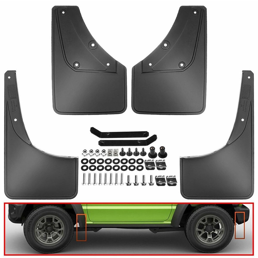 Splash Guard 4pcs Black for Mud Flaps Mudguard Front Left Rear Right