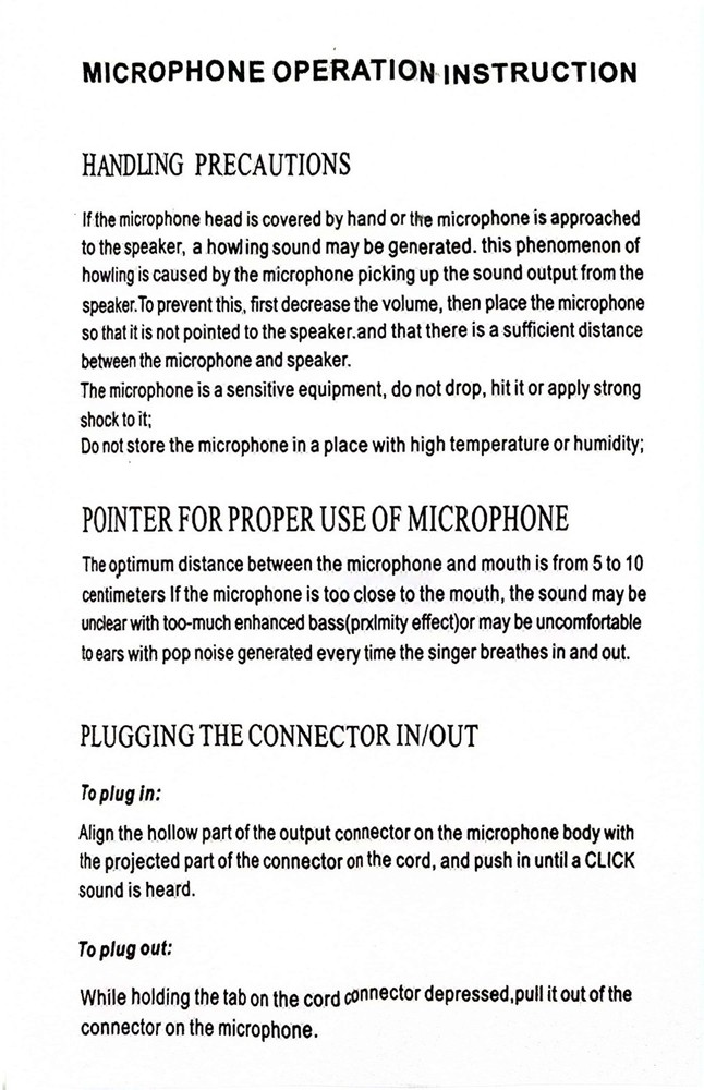 Blackmore BMP-4 Wired Unidirectional Dynamic Microphone Black ( New Open Box )