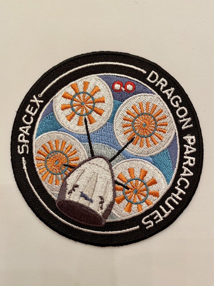 NASA Patch Dragon Parachutes Splashdown 4" Iron On Limited Edition