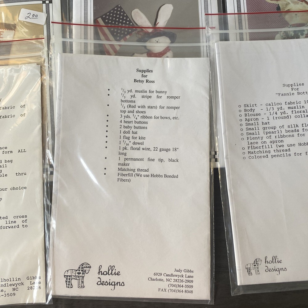 hollie designs pattern lot Of 9 Patterns