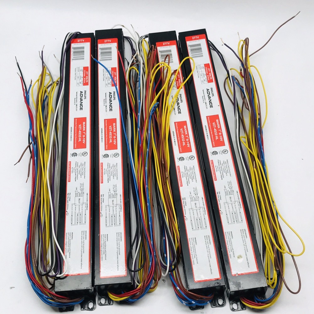 LOT OF 4 PHILLIPS #MARK7 0-10V  DIMMABLE PROGRAMMED START ELECTRONIC BALLAST