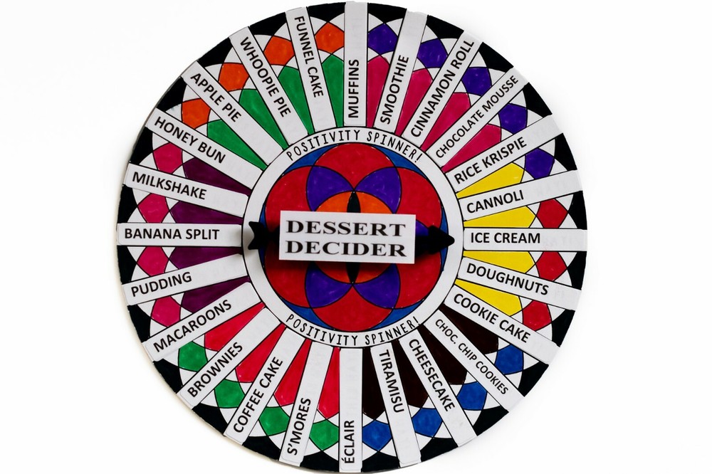Dessert Decider Spinner Wheel Game Craft Kid Friendly Art Activity 