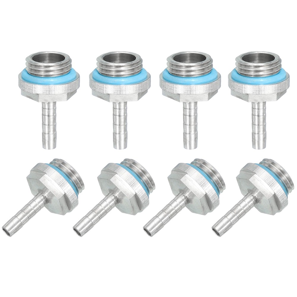 8pcs G1/4 Fitting, G1/4 Thread with 4mm OD Nozzle