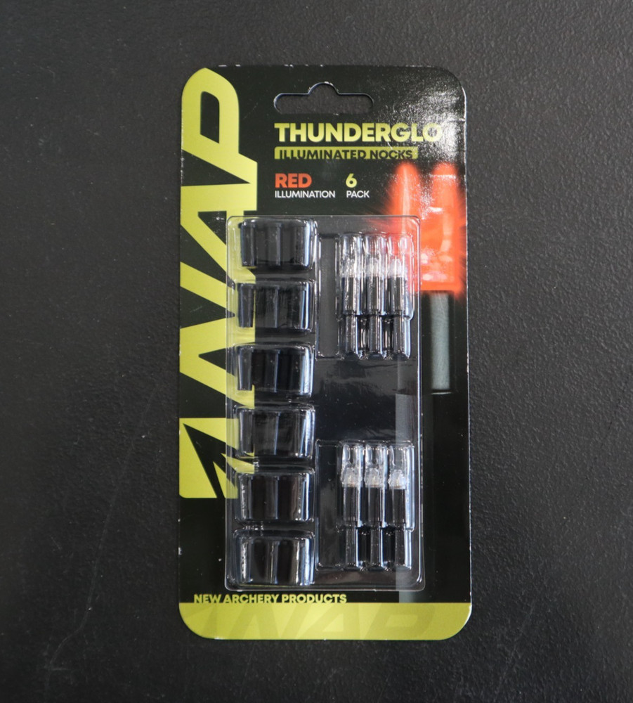 NAP Thunderglo Illuminated Nocks 6 Pack - Red - NEW!