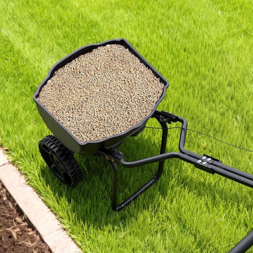 Effortless Gardening with 9.8 ft Broadcast Spreader - Easy Assembly & Storage