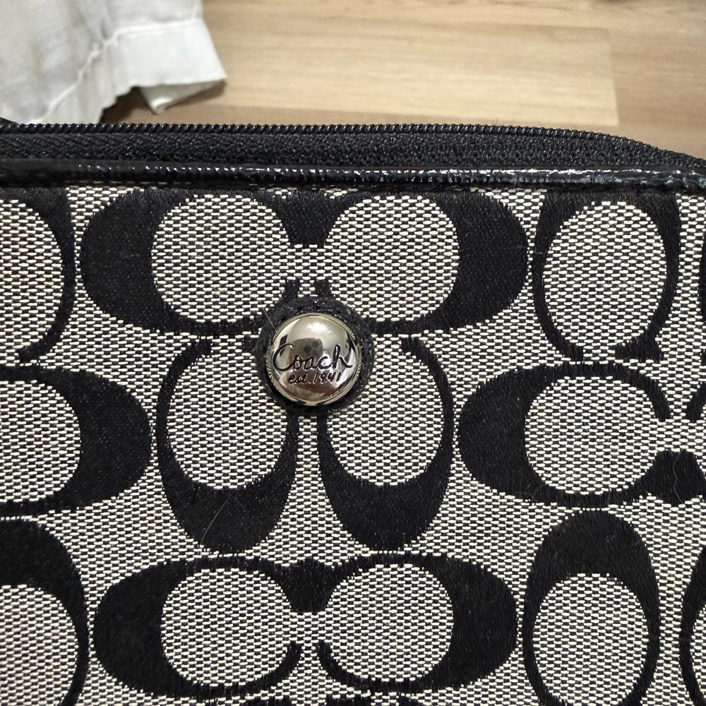 Coach Signature Pattern EReader/tablet case in Black and Gray