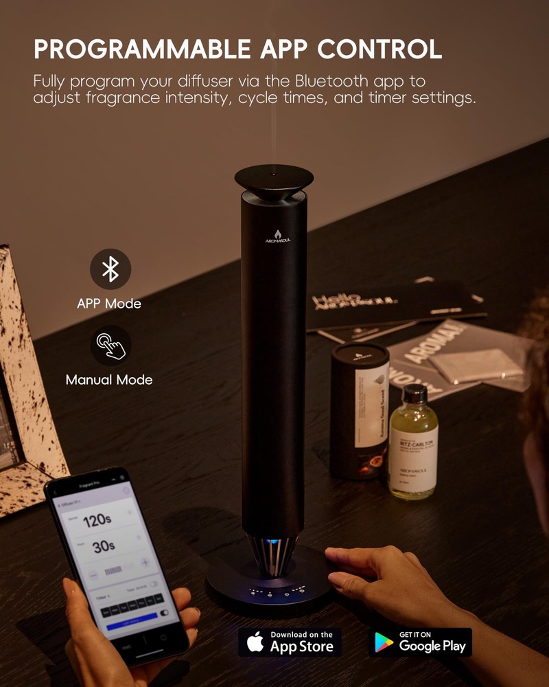 Wireless Rechargeable Hotel Scent Diffuser Starter Kit - 1500 Sq Ft Black