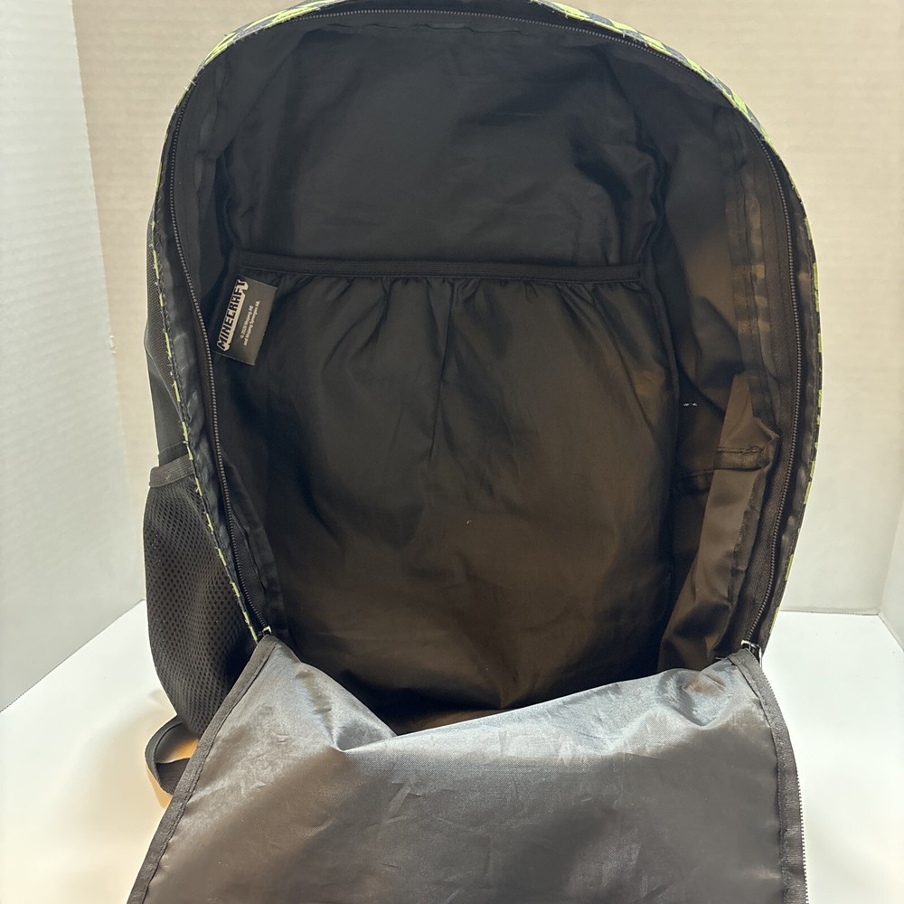 Mojang Minecraft Creeper Backpack Green Black Multiple Pockets With Key Chain