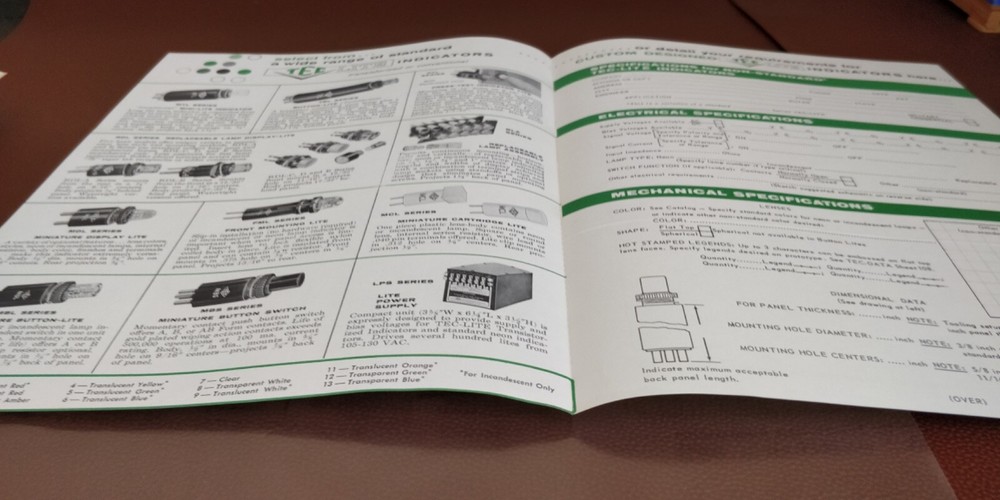 1962 TEC Lite Indicating Devices ~ Short Catalog ~ Transistor Electronics Corp