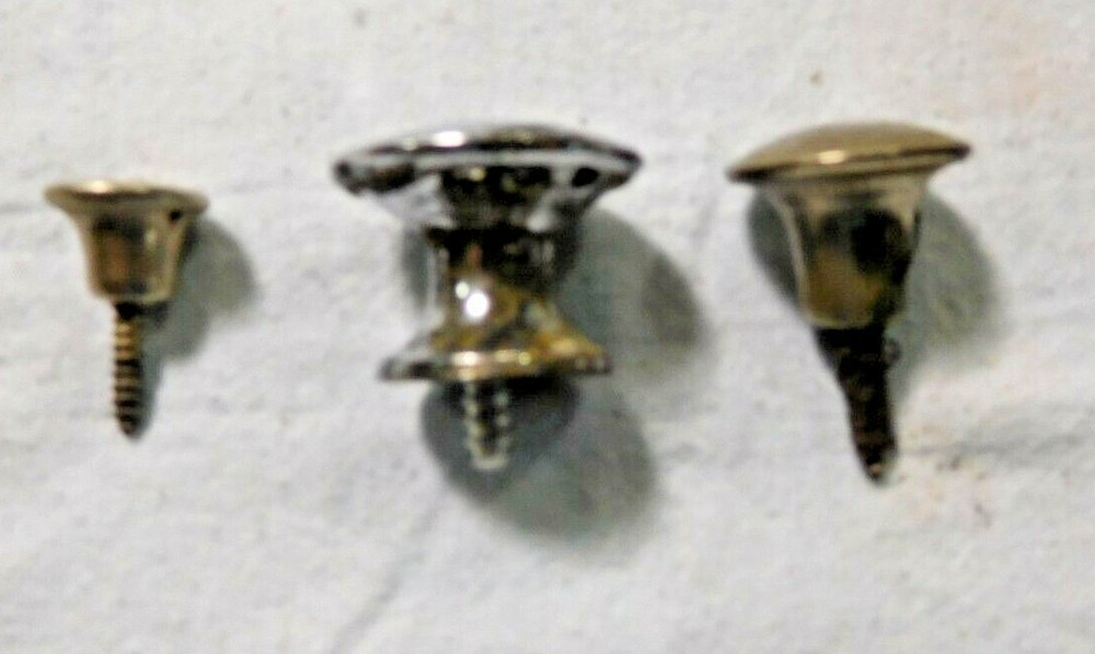Antique ~ Salvage ~ 3 Different Antique Knobs Nickel Plated over Brass #1855
