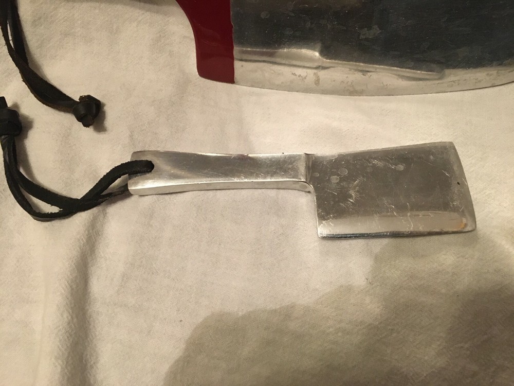 Metal Cheese Board and Cleaver