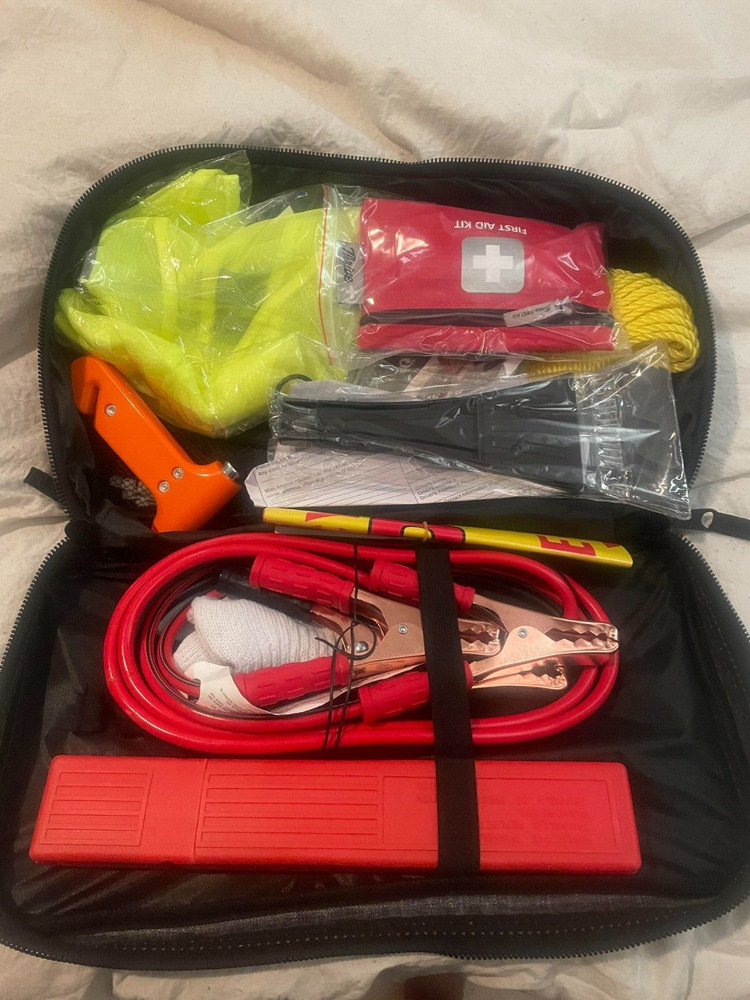 Thrive | Car Emergency Tool Kit with Jumper Cables + First Aid Kit