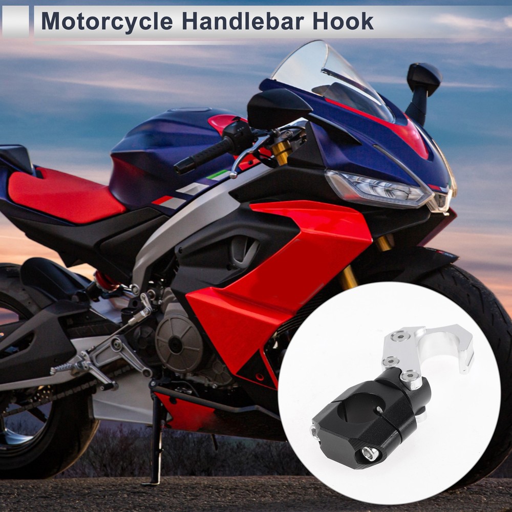 Rectangular Motorcycle Hook with Key 1 Set Silver