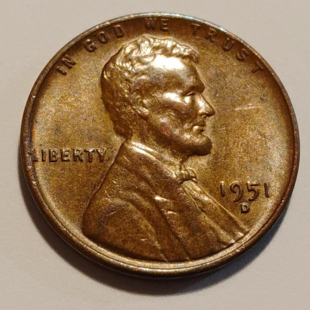 1951 D - BN - COPPER - 2 - 3.00 GRAMS