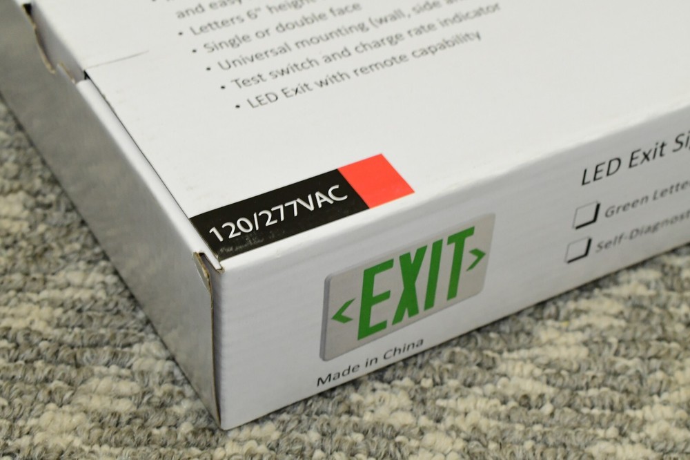 LTA QLXN500RN-RID PLASTIC EXIT Sign UNIT LED W/AD RED Lettering WHITE Housing