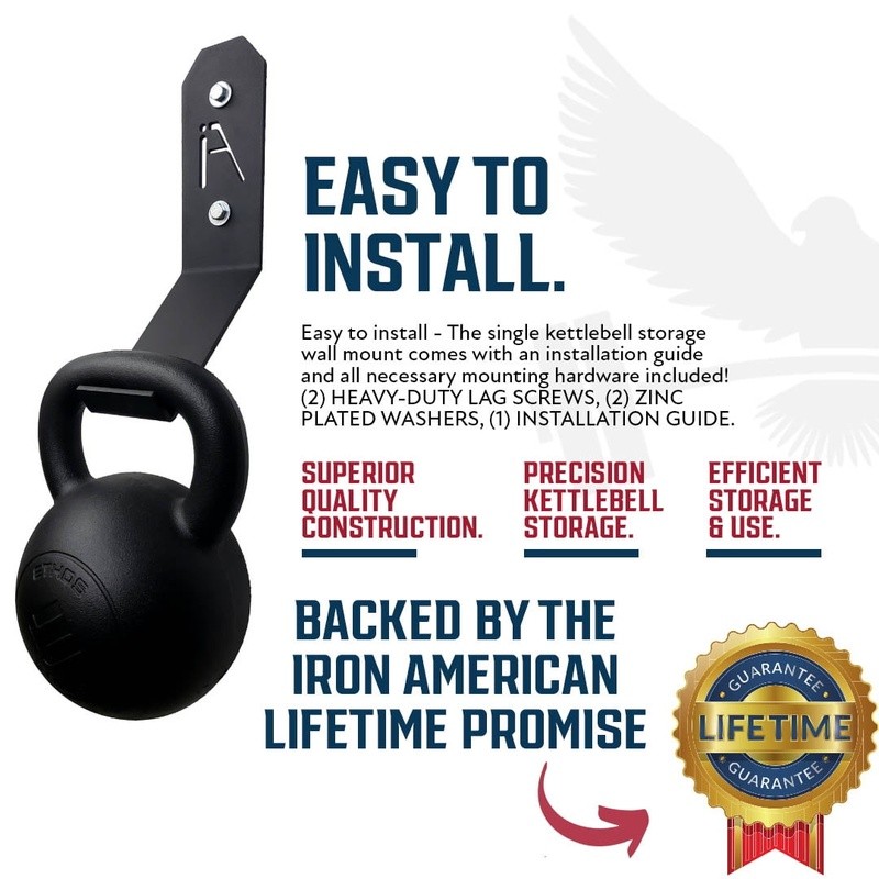Kettlebell Wall Hook Heavy Duty Gym Storage Organizer Easy Install Multi-Purpose
