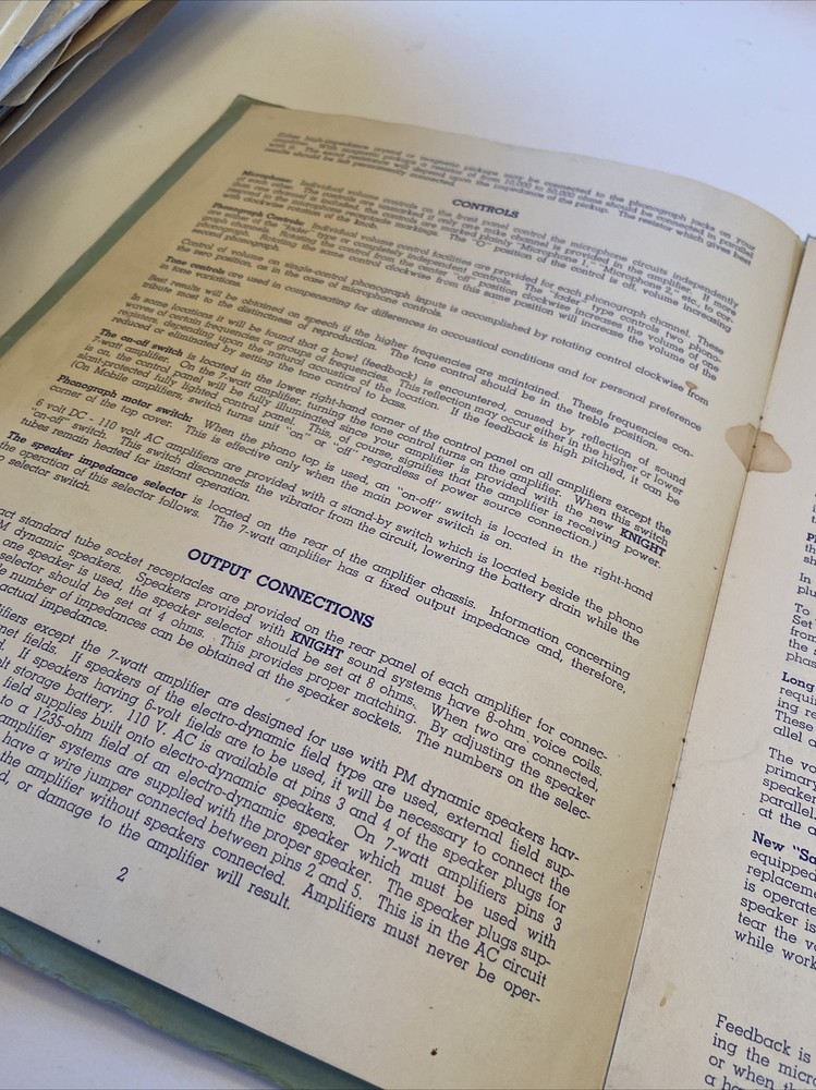 Knight Instructions For Integrated Sound Systems #D