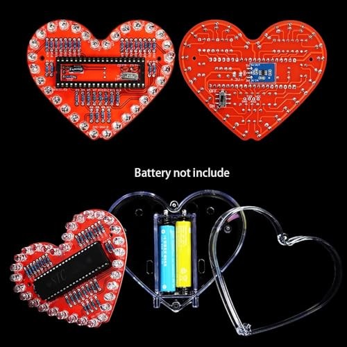 DIY Electronic Kits LED Heart-Shaped Flashing Light 51 microcontroller